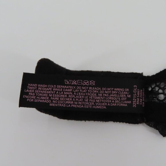 Victorias Secret 34B Dream Angels Push Up Black Lace Trim Bra Underwire Padded - Picture 12 of 14